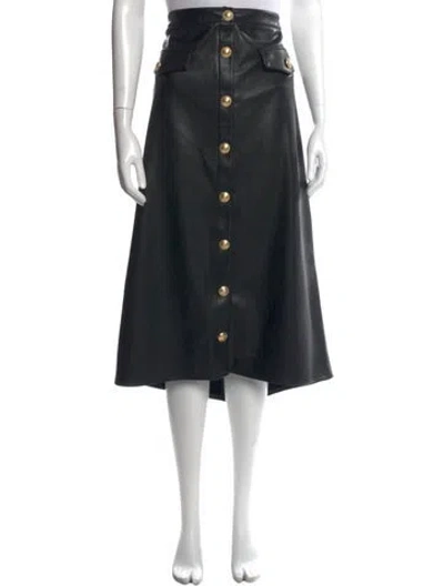 Pre-owned L'agence Midi Length Skirt In Black