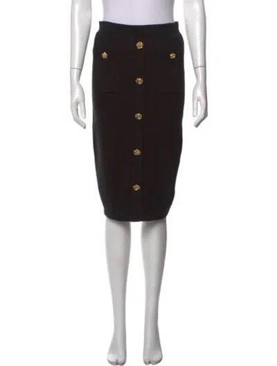 Pre-owned L'agence Midi Length Skirt In Black