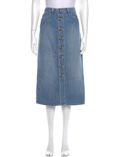 Pre-owned L'agence Midi Length Skirt In Blue