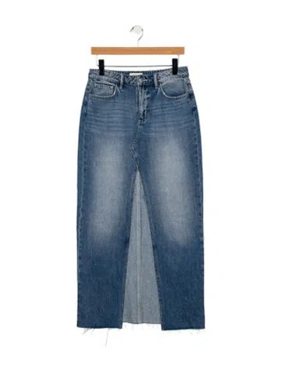 Pre-owned L'agence Midi Length Skirt In Blue