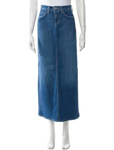 Pre-owned L'agence Midi Length Skirt In Blue