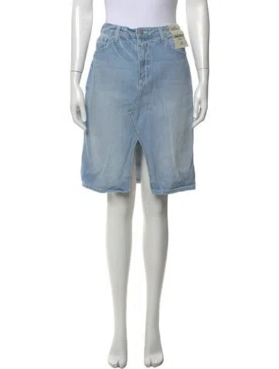 Pre-owned L'agence Midi Length Skirt In Blue