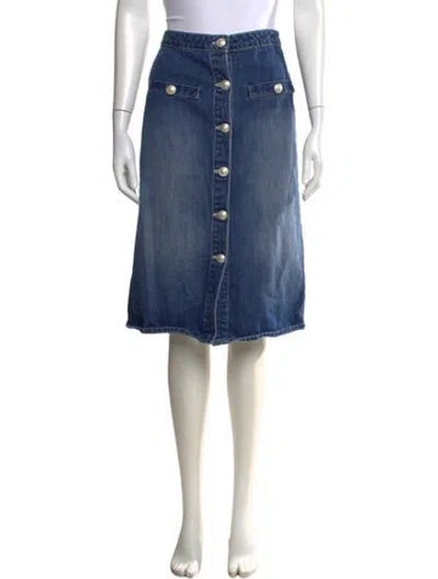 Pre-owned L'agence Midi Length Skirt In Blue