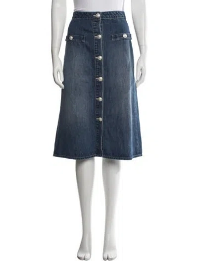 Pre-owned L'agence Midi Length Skirt In Blue