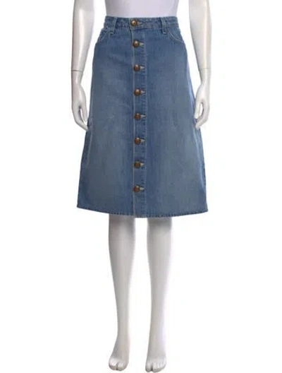 Pre-owned L'agence Midi Length Skirt In Blue