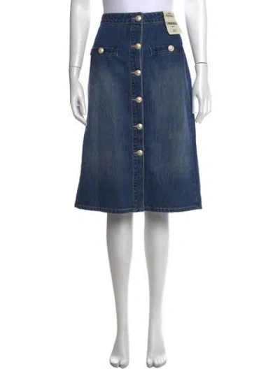 Pre-owned L'agence Midi Length Skirt In Blue