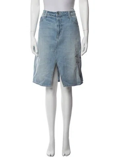 Pre-owned L'agence Midi Length Skirt In Blue