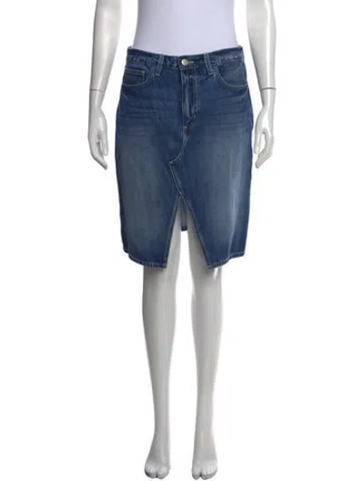 Pre-owned L'agence Midi Length Skirt In Blue