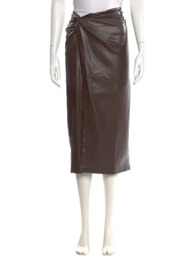 Pre-owned L'agence Midi Length Skirt In Brown