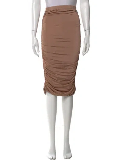 Pre-owned L'agence Midi Length Skirt In Brown