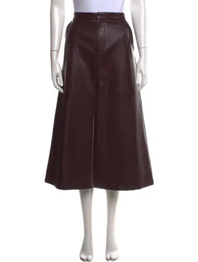 Pre-owned L'agence Midi Length Skirt In Brown