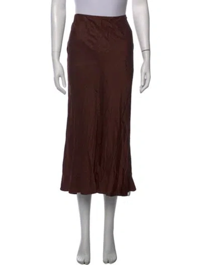 Pre-owned L'agence Midi Length Skirt In Brown