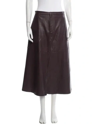 Pre-owned L'agence Midi Length Skirt In Brown