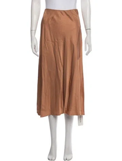 Pre-owned L'agence Midi Length Skirt In Brown