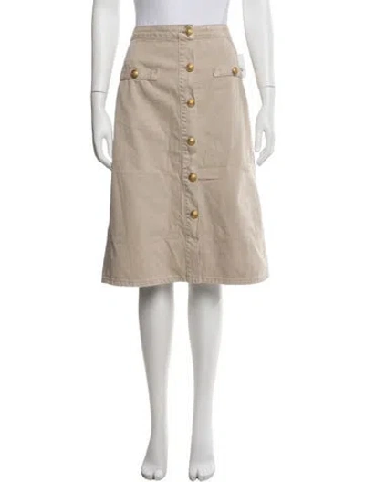 Pre-owned L'agence Midi Length Skirt In Neutral
