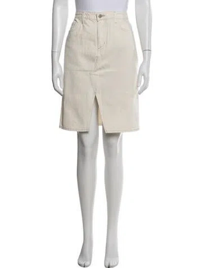 Pre-owned L'agence Midi Length Skirt In Neutral