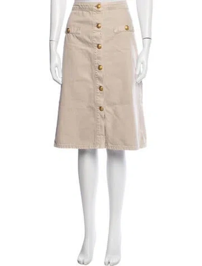 Pre-owned L'agence Midi Length Skirt In Neutrals
