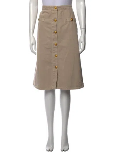 Pre-owned L'agence Midi Length Skirt In Neutrals