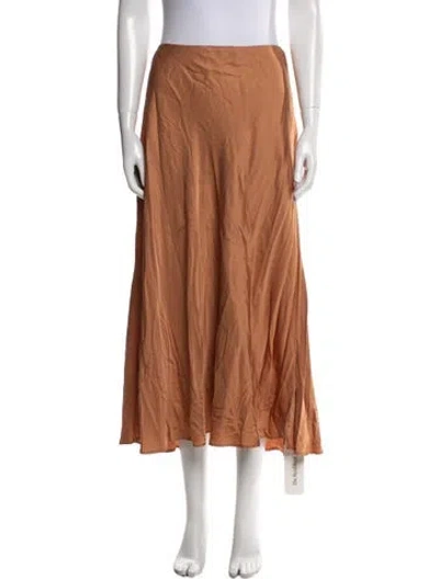 Pre-owned L'agence Midi Length Skirt In Orange