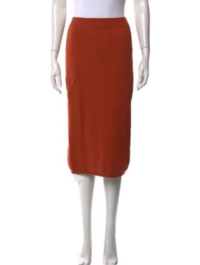 Pre-owned L'agence Midi Length Skirt In Orange