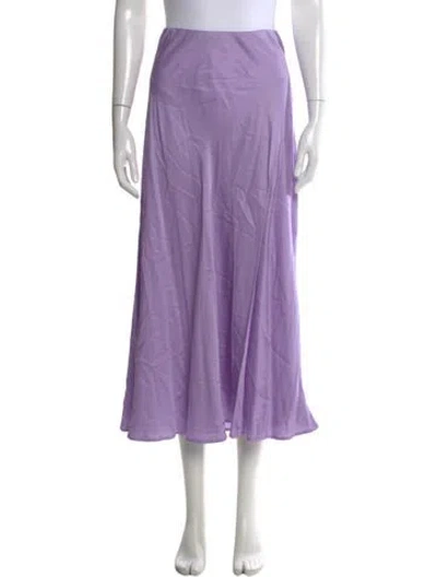 Pre-owned L'agence Midi Length Skirt In Purple