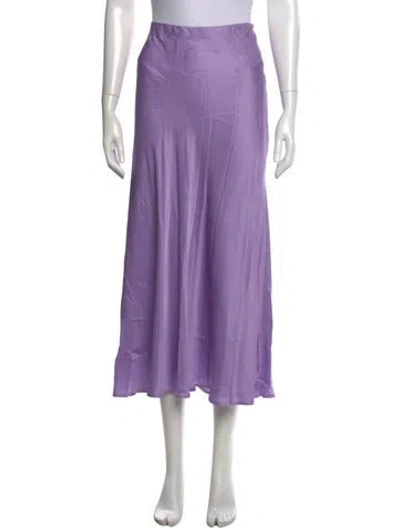 Pre-owned L'agence Midi Length Skirt In Purple