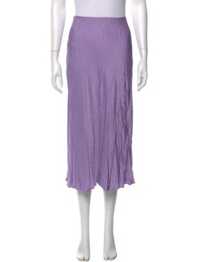 Pre-owned L'agence Midi Length Skirt In Purple