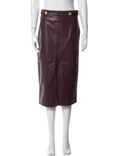 Pre-owned L'agence Midi Length Skirt In Purple