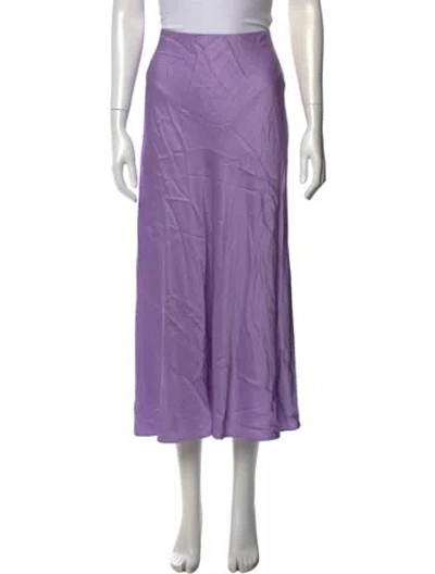 Pre-owned L'agence Midi Length Skirt In Purple