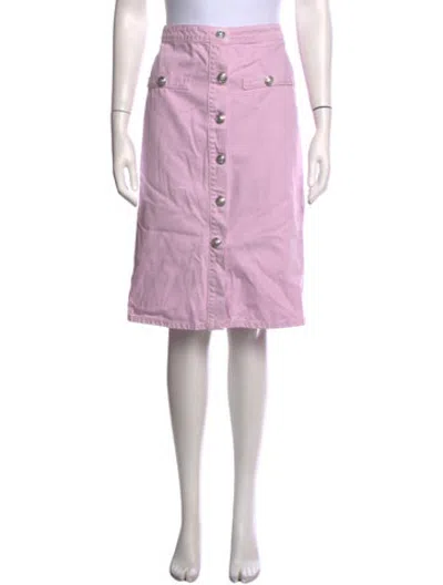 Pre-owned L'agence Midi Length Skirt In Purple