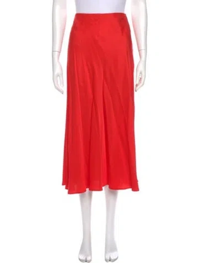 Pre-owned L'agence Midi Length Skirt In Red