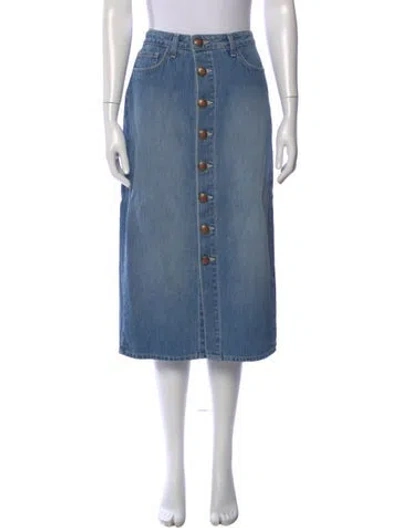 Pre-owned L'agence Midi Length Skirt W/ Tags In Blue