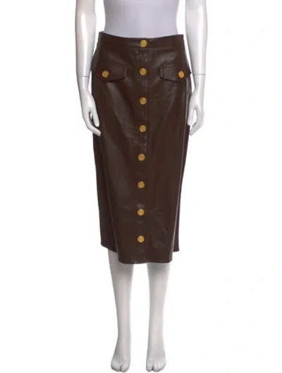 Pre-owned L'agence Midi Length Skirt W/ Tags In Brown
