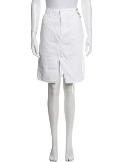 Pre-owned L'agence Midi Length Skirt In White