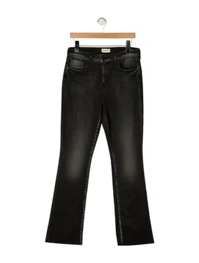 Pre-owned L'agence Mid-rise Flared Jeans In Black