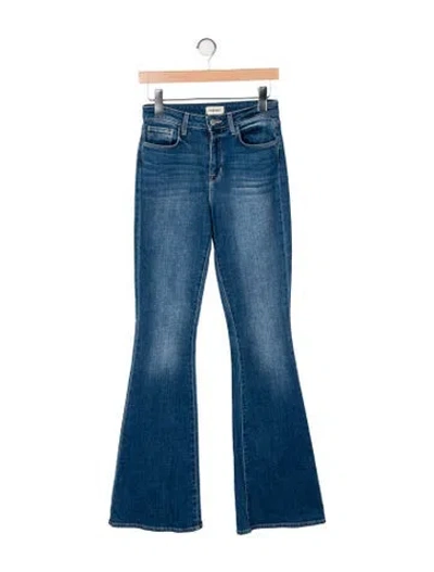 Pre-owned L'agence Mid-rise Flared Jeans In Blue
