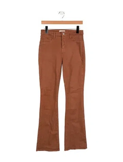 Pre-owned L'agence Mid-rise Flared Jeans In Brown