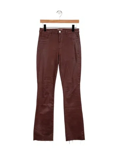 Pre-owned L'agence Mid-rise Flared Jeans In Brown
