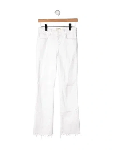 Pre-owned L'agence Mid-rise Flared Jeans In Neutrals/white