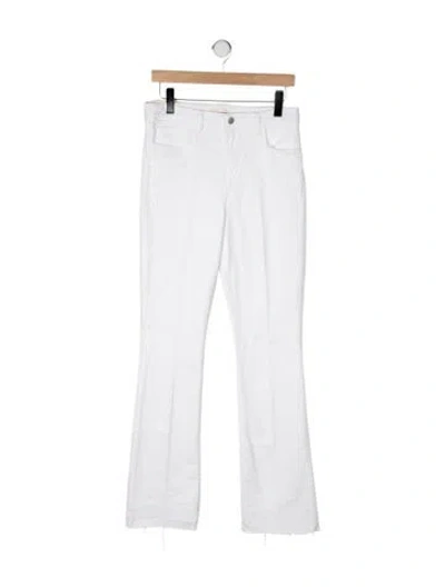 Pre-owned L'agence Mid-rise Flared Jeans In White