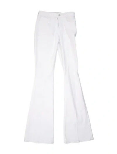 Pre-owned L'agence Mid-rise Flared Jeans In White