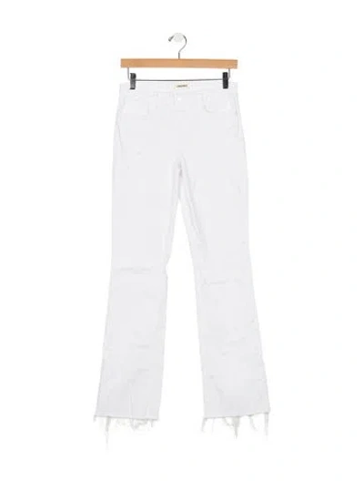 Pre-owned L'agence Mid-rise Flared Jeans In White