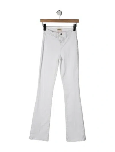 Pre-owned L'agence Mid-rise Flared Jeans In White