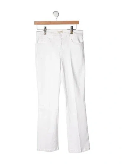 Pre-owned L'agence Mid-rise Flared Jeans In White