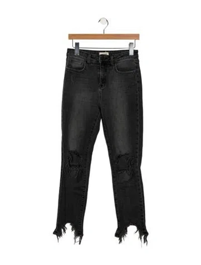 Pre-owned L'agence Mid-rise Skinny Leg Jeans In Black