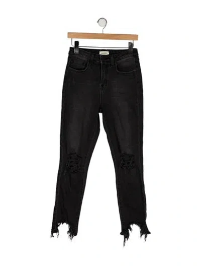 Pre-owned L'agence Mid-rise Skinny Leg Jeans In Black