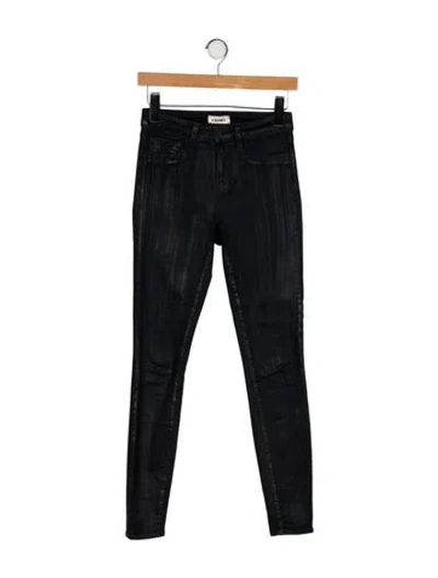 Pre-owned L'agence Mid-rise Skinny Leg Jeans In Black