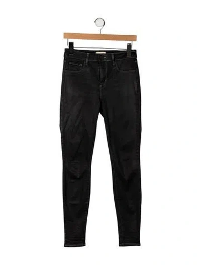 Pre-owned L'agence Mid-rise Skinny Leg Jeans In Black