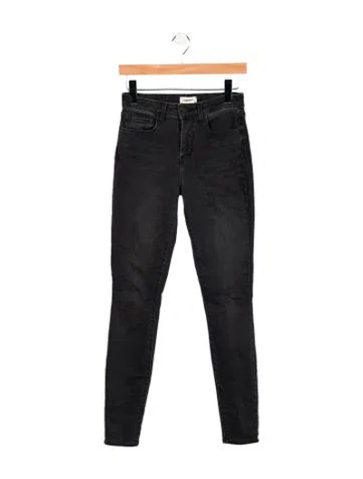 Pre-owned L'agence Mid-rise Skinny Leg Jeans In Black