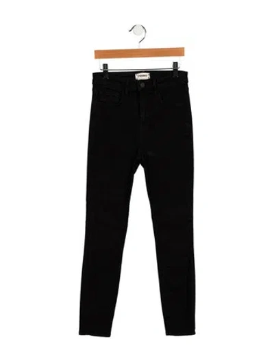 Pre-owned L'agence Mid-rise Skinny Leg Jeans In Black
